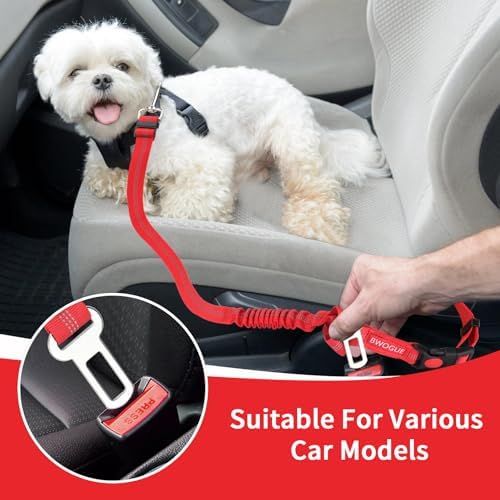 BWOGUE Dog Seat Belt for Car, Reflective Headrest Restraint, Bungee Lead - Image 5