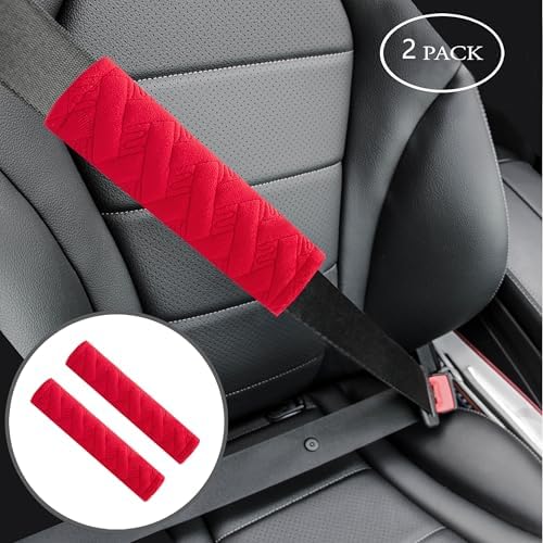 Amooca 2-Pack Braid Pattern Seat Belt Covers Shoulder Pads - Image 2