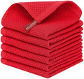 Kitinjoy 100% Cotton Kitchen Dish Cloths, 6 Pack Waffle Weave Ultra Soft by Kitinjoy