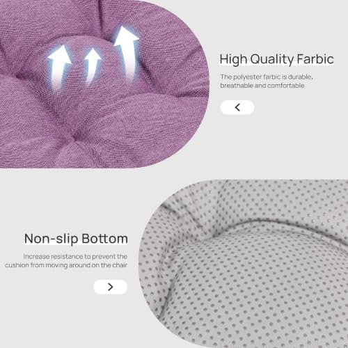Love's cabin Memory Foam Chair Cushions Set of 4, 15.5 Inch, Light Purple - Image 4
