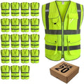JKSafety 20 Pack Safety Vest for Men Women Reflective JK156 Yellow M by JKSafety
