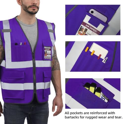 Dib Safety Hi Vis Reflective Safety Vest - Image 2