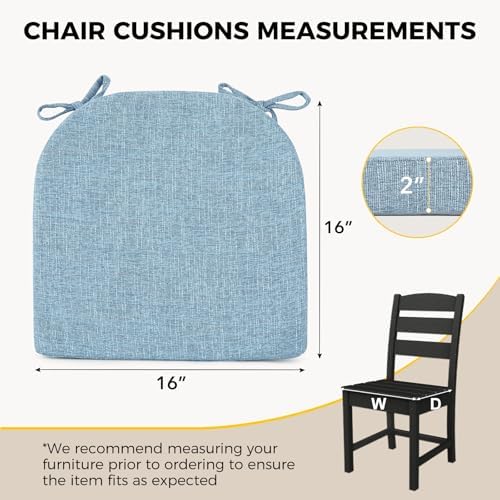 downluxe Indoor Chair Cushions for Dining Chairs, Soft and Comfortable Textured - Image 2