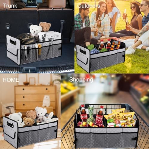 Car Trunk Organizer for SUV, Collapsible Car Storage Organizer Light Grey - Image 6