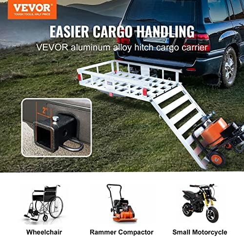 VEVOR 50 x 29.5 x 8.7 Hitch Cargo Carrier 500LBS - Image 2