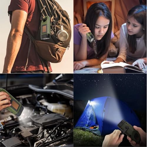 2 Packs Hand Crank Solar LED Emergency Flashlight, No Battery Required - Image 6