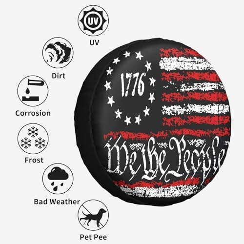 Vintage America American Flag Weatherproof Spare Tire Cover - Image 6
