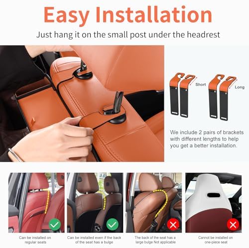 Car Seat Back Cup Holder, 4-in-1 Multifunctional Backseat Organizer - Image 6