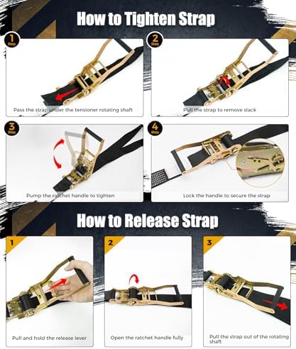 2" Ratchet Straps 6 Pack - 15ft Heavy Duty - Image 4