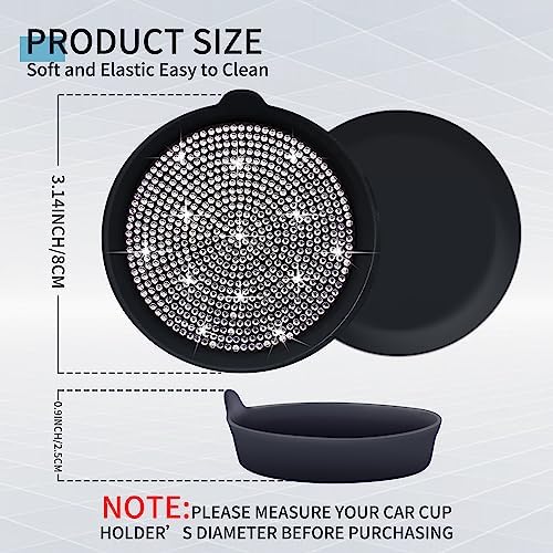 Amooca 2-Pack Car Cup Holder Coaster Bling Crystal Rhinestone Car Interior - Image 5