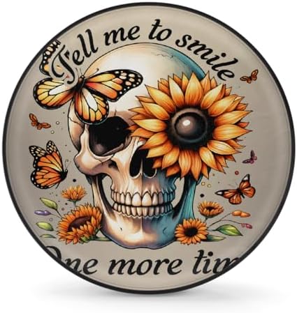 Skull Spare Tire Cover 15in Spare Wheel Covers Tire Storage Cover by YoYoYuchong