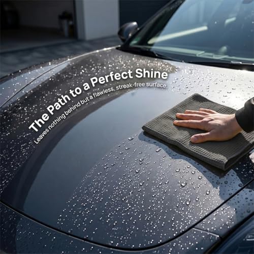 3PCS Microfiber Car Towels, 15x15 Inch, Highly Absorbent Waffle Weave Drying - Image 4