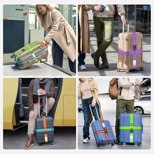 BILIONE Luggage Straps for Suitcases, Adjustable Lockable Suitcase Straps - Image 7