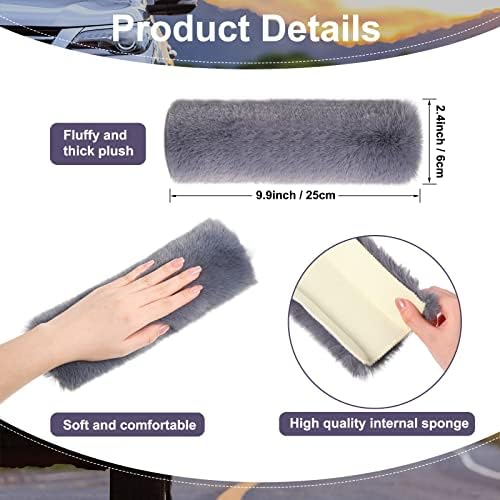 Boao 4 Pack Sheepskin Seat Belt Cover Shoulder Pad - Image 5