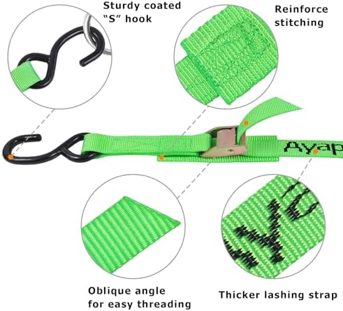 Ayaport Cam Buckle Tie Down Straps 10 feet, 4 Pack - Image 3