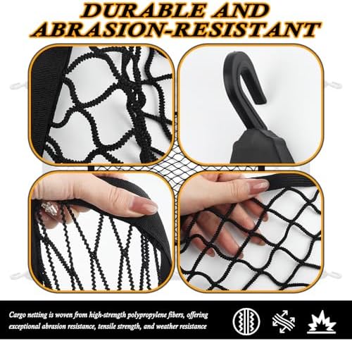 Upgrade Cargo Net for SUV with 4 Hooks Stretchy 32x23 to 63x47 - Image 3