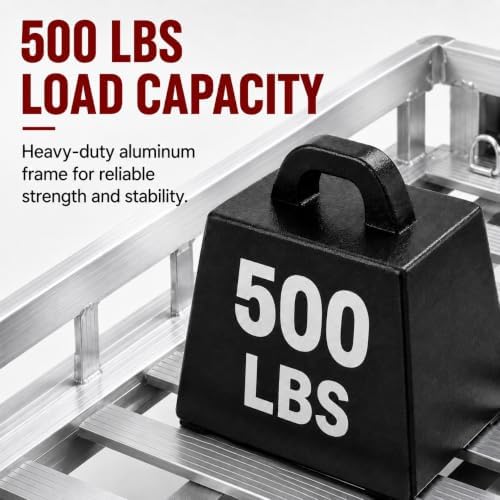 48"x30"x9" Durable Aluminum Trailer Hitch Cargo Carrier - Image 6