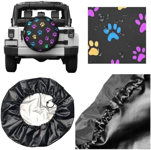 Colorful Dog Paw Spare Tire Cover - Image 3