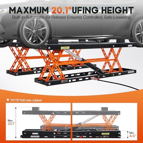 SPECRAFT Orange 5000LBS Portable Hydraulic Car Lift, Home Garage - Image 5