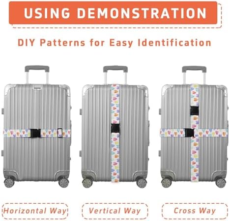 Hearts Pastel Rainbow Luggage Straps - Image 4