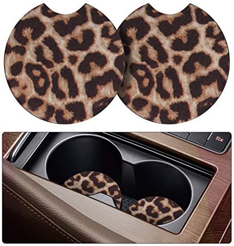 tifanso 2PCS Leopard Non-Slip Car Cup Holder Coasters by tifanso