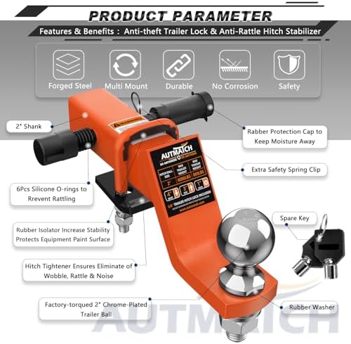 AUTMATCH Trailer Hitch Ball Mount - Image 4