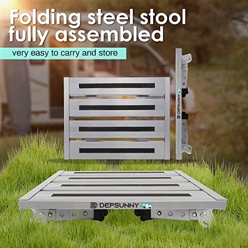 Adjustable RV Step Stool, Wide Platform, Foldable Legs - Image 4