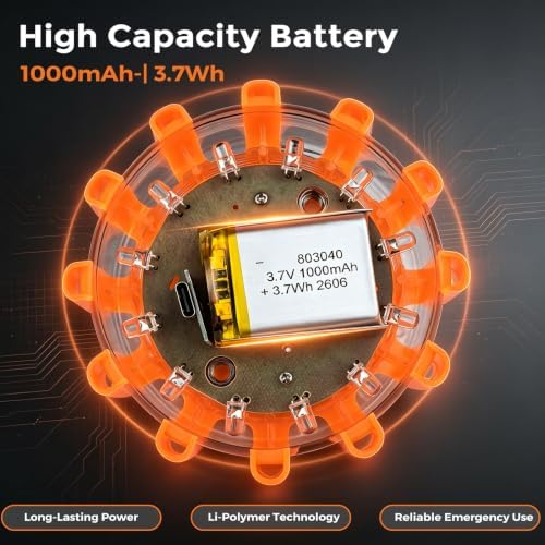 Ecoangel Upgraded USB-C Rechargeable LED Emergency Road Flares - Image 7