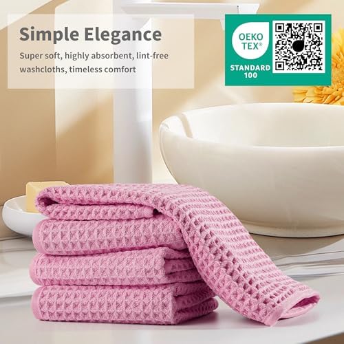 Microfiber Waffle Face Towels, 2 Pieces, Fast Drying, Lint Free 430 GSM - Image 6