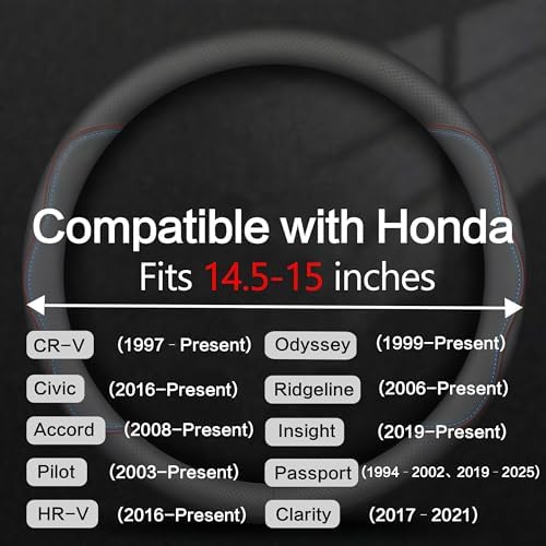 Leather Car Steering Wheel Cover, Breathable Laser-Perforated, Premium Texture - Image 3