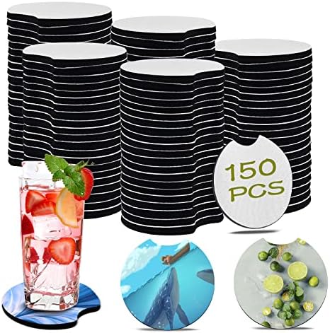 150 PCS Sublimation Blank Car Coasters, 2.75 in Circular Opening Blank by NEOACT