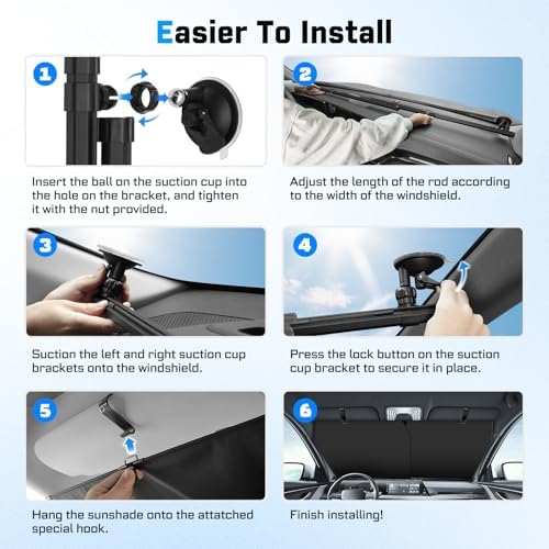 KUST Upgraded 2 Pack Retractable Automotive Sunshade Car Window Sunshades - Image 6