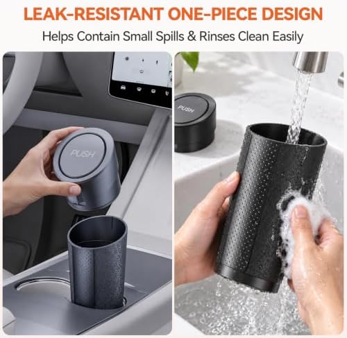 Car Trash Can with Lid, 2 Pack Mini Cup Holder Trash Can with 60 Bags, 900ML - Image 6
