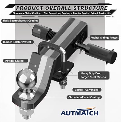 AUTMATCH Trailer Hitch Ball Mount - Image 5