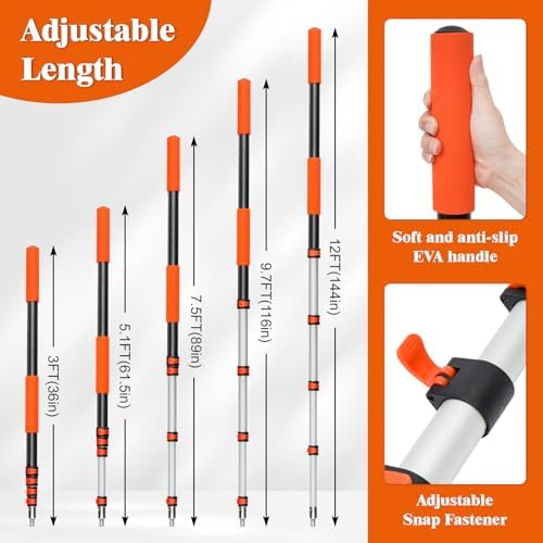 12FT Car Wash Brush with Long Handle, RV Wash Brush with Soft Chenille - Image 2