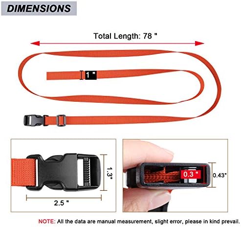 MAGARROW 78" x 1" Strap Buckle Packing Straps Adjustable 1-Inch Belt - Image 5