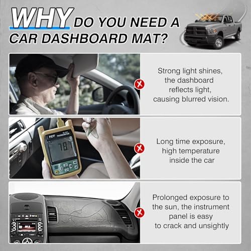 CARTIST Dash Cover for Dodge Ram 2009-2018 Without Hud Dashboard Cover Mat - Image 2