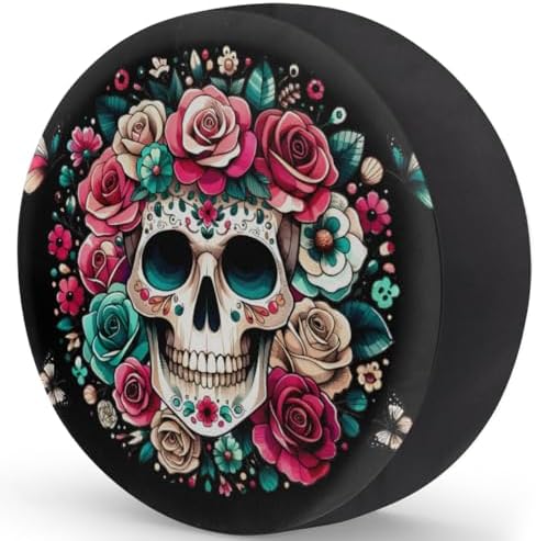 Skull Spare Tire Cover 17in Spare Wheel Covers Tire Storage Cover - Image 2