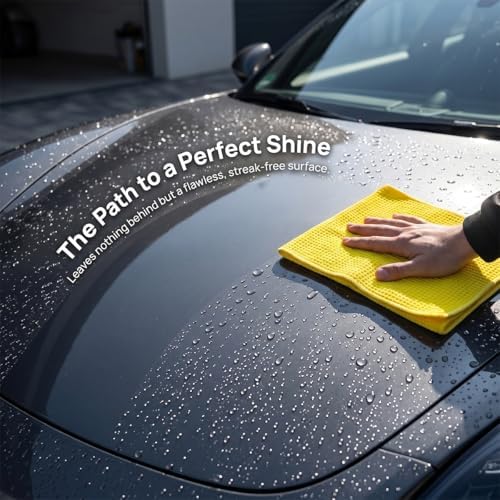 3PCS Microfiber Car Towels, 15x15 Inch, Highly Absorbent Waffle Weave Drying - Image 4