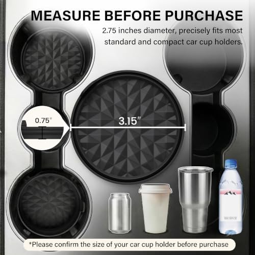 Silicone Car Coasters Set of 4, 3.15" Foldable Cup Holder Mats - Image 3