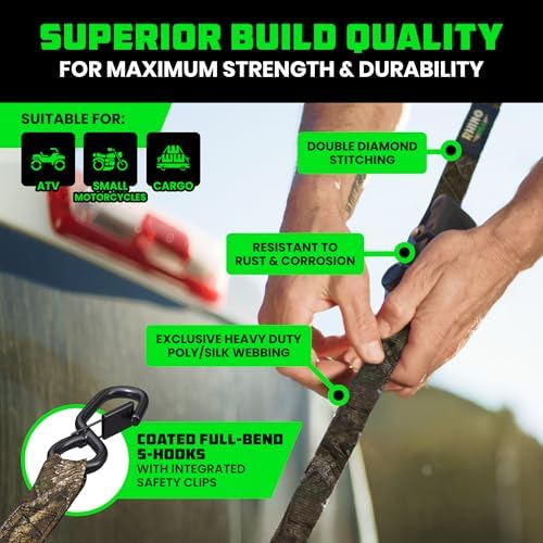 Rhino USA Ratchet Straps Tie Downs - 1in x 15ft - Image 3