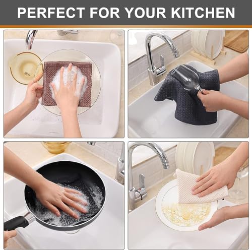 Kitinjoy 100% Cotton Waffle 8-Pack Kitchen Towels - Image 4