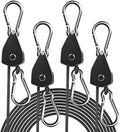 4-Pack 1/8" Rope Hanger, Heavy Duty Ratchet Tie Down Strap by STAYGROW