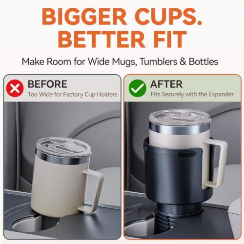 Car Cup Holder Expander for Large Water Bottles, Quick Install Cup Holder - Image 2