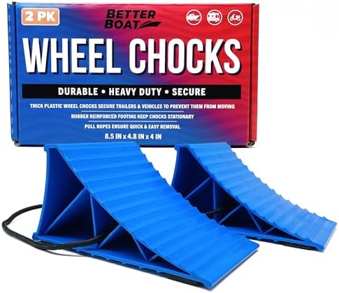 Trailer Wheel Chocks with Rope and Wheel Dock, by BetterBoat