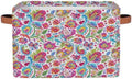AUUXVA Storage Basket Colorful Paisley Flower Floral Storage Cube Box Durable by AUUXVA