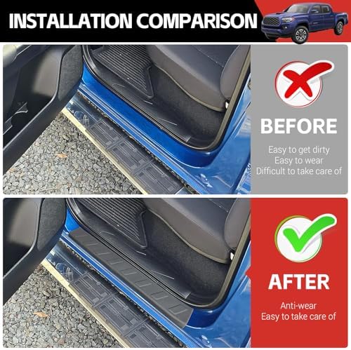 Door Sill Guards Kit Fit for 2016-2023 Toyota Tacoma Double Cab Accessories - Image 2
