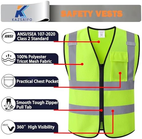 Hi Vis Reflective Safety Vest for Men Women - Image 3