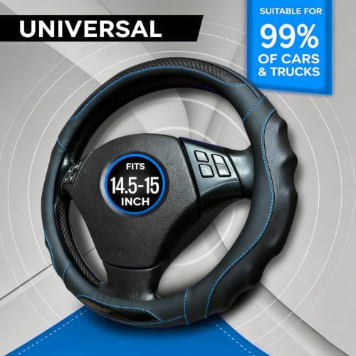 Leather Car Steering Wheel Cover, 14.5-15Inch Anti-Slip Steering Wheel Cover - Image 4