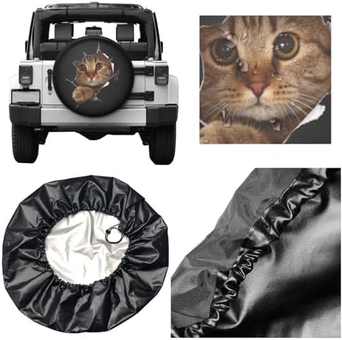Funny Cat in Hole Spare Tire Cover Universal Tire Wheel Cover Waterproof - Image 5
